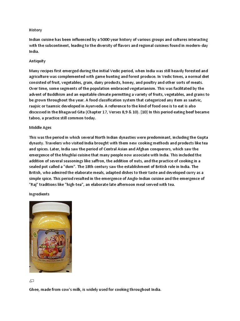 History of Indian Cuisine | PDF | Indian Cuisine | Curry