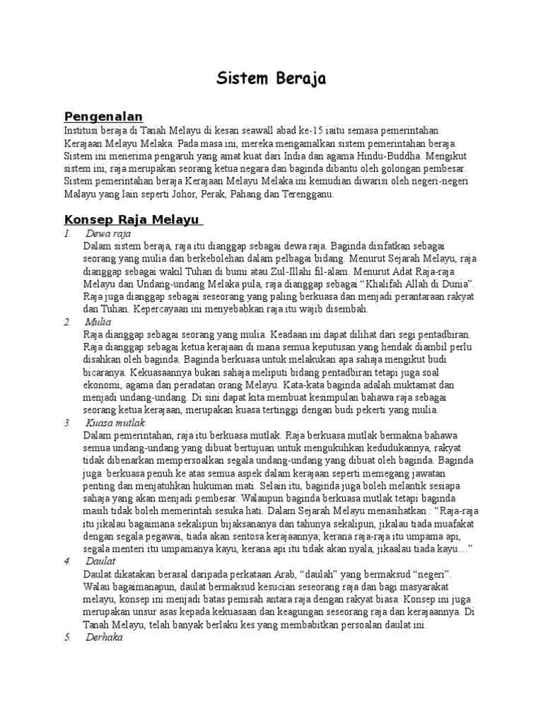 Sistem Beraja Pdf