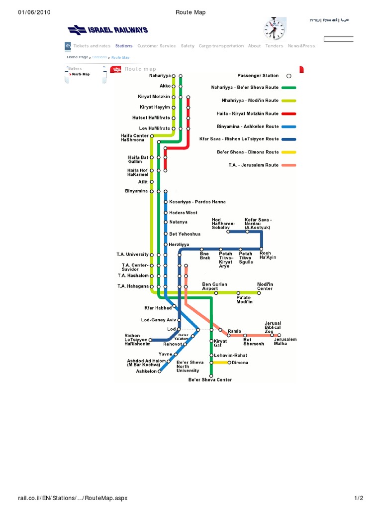 Israel Railways Route Map Overview | PDF