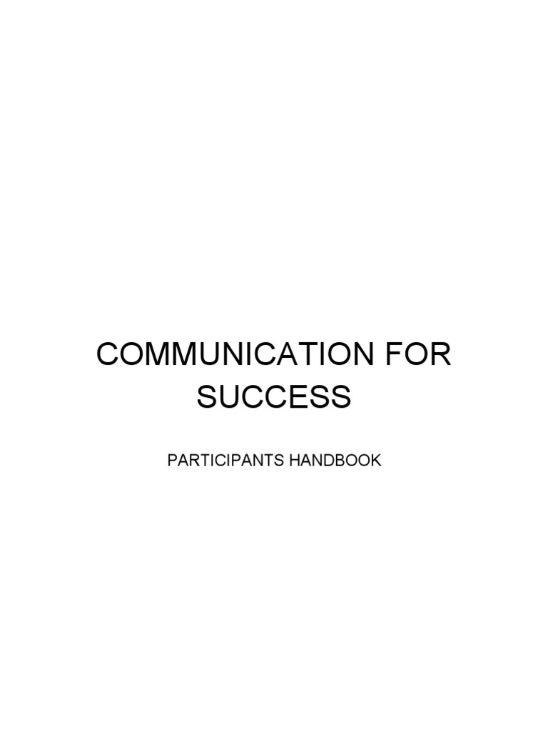 Participants Handbook For Communication For Success | PDF | Body ...