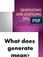 Generating and Assessing Solutions