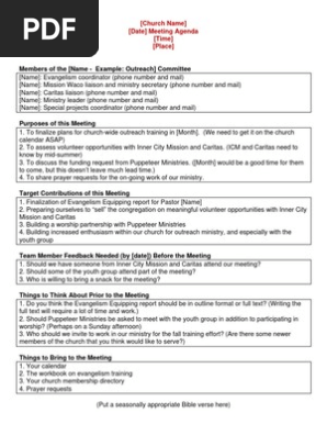 Sample Church Agenda 2 | PDF
