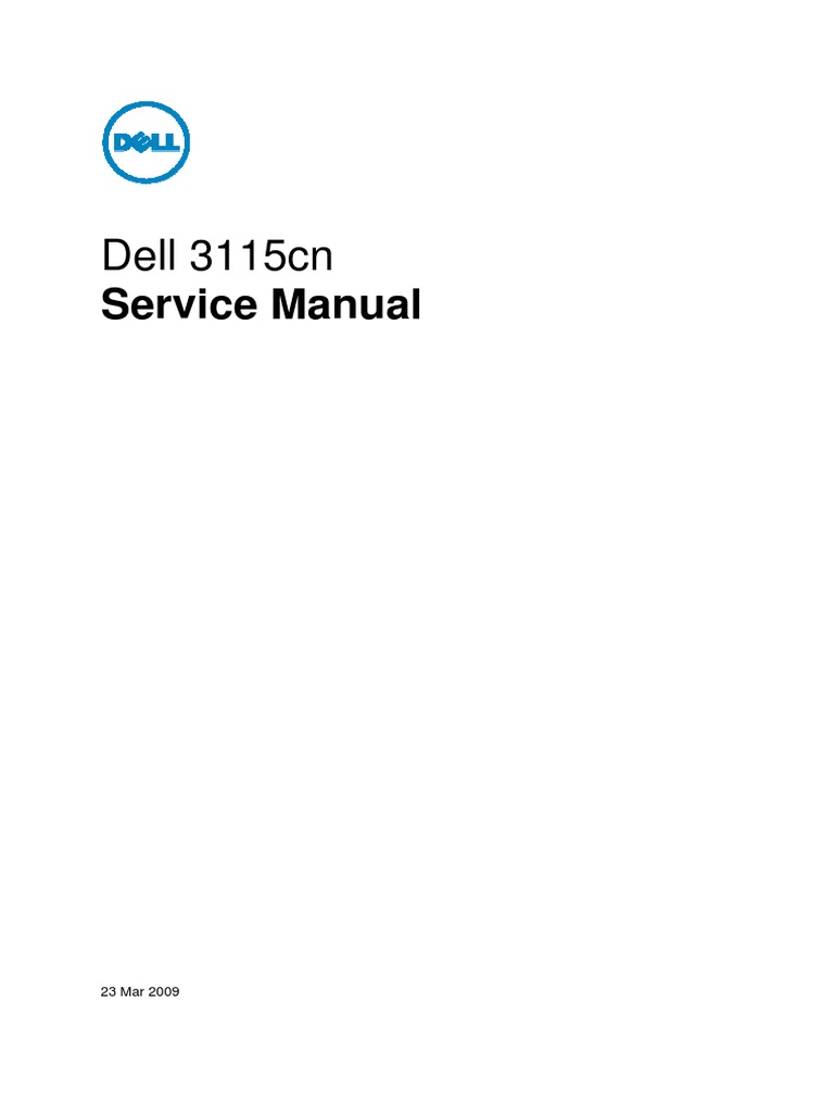 DELL 3115CN Service Manual | PDF | Paper | Printer (Computing)