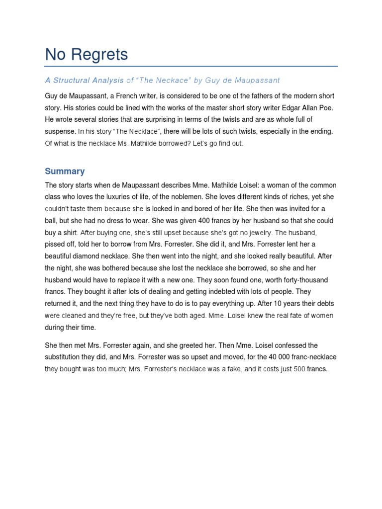 The Jewelry Guy De Maupassant Full Text