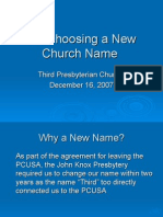 On Choosing A New Church Name