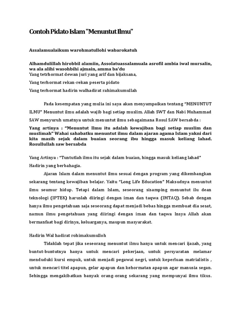 Contoh Pidato Islam Docx