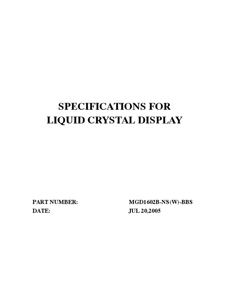 Display LCD 16x2 PDF | PDF | Liquid Crystal Display | Backlight