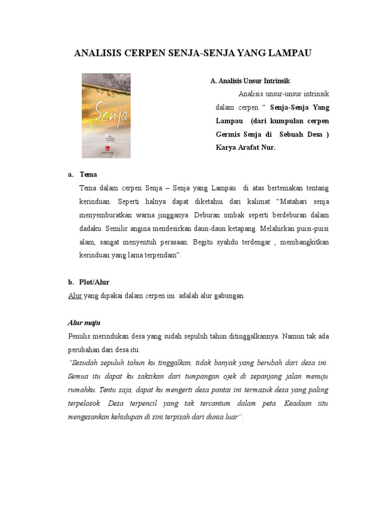 Analisis Cerpen Senja