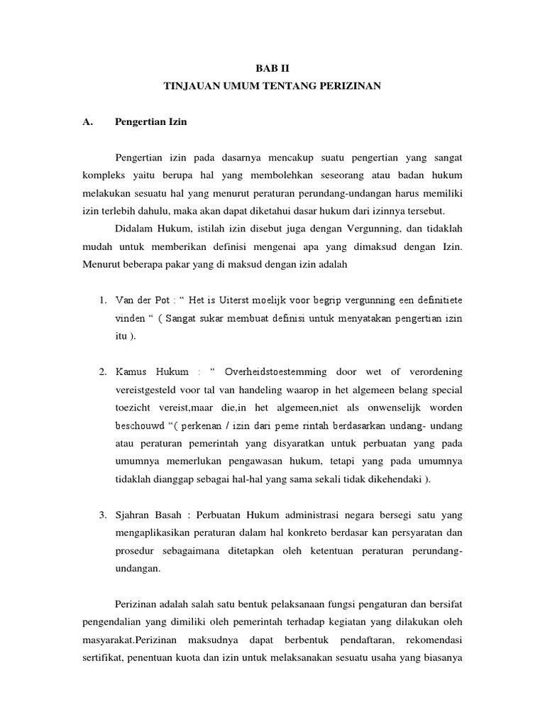 Tinjauan Perizinan