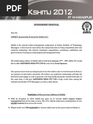 Event Sponsorship Proposal