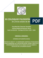 Iii Coloquio Filosofía Social