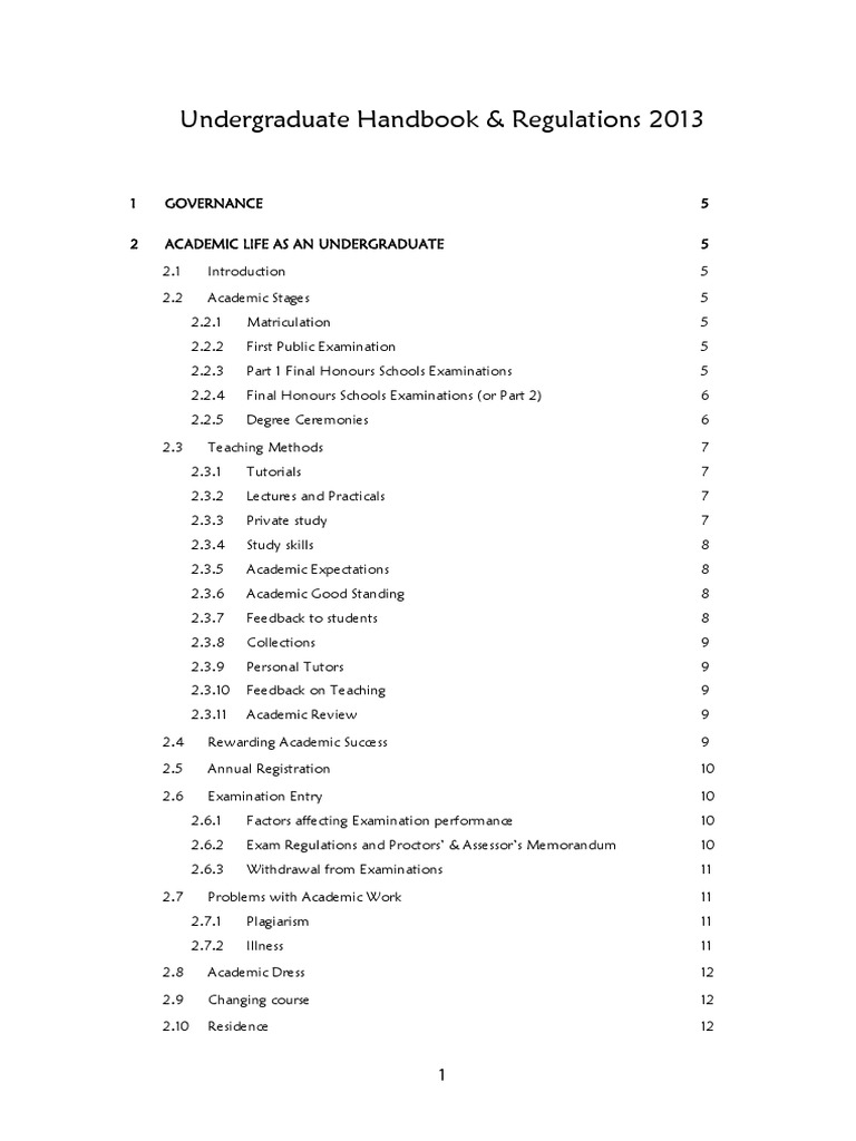2013 Undergraduate Handbook Overview | PDF | Undergraduate Education ...