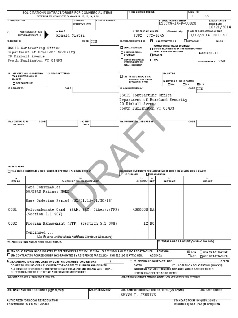 USCIS Draft Solicitation | PDF | Partnership | Corporations