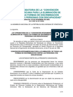 Ley Aprobatoria de La ¿Convención Interamericana para La Eliminación de Todas Las Formas de Discriminación Contra Las Personas Con Discapacidad PDF