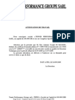 Attestation de Travail