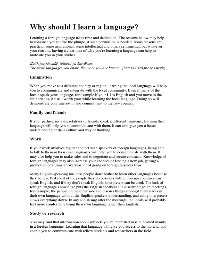 Studying A Foreign Language | PDF | Foreign Language | English Language