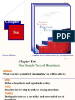 Chapter 10 One-Sample Tests of Hypothesis