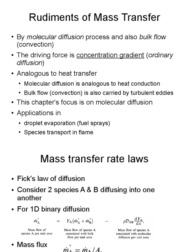 1 Mass Transfer | PDF