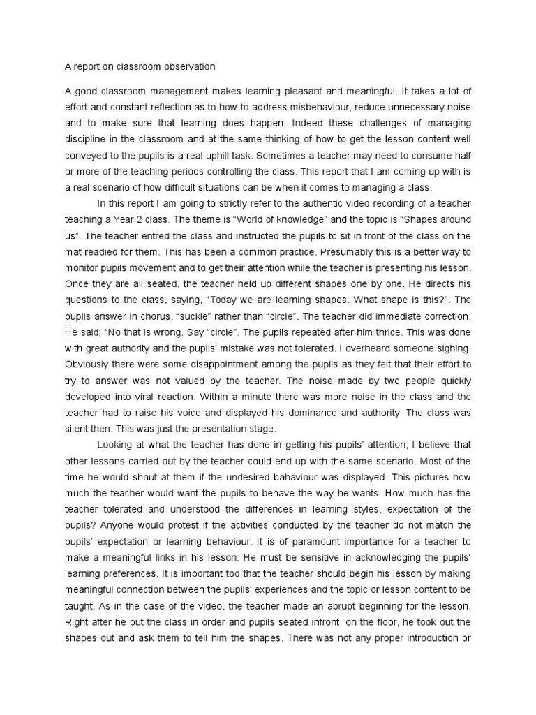 Observation report pdf picture