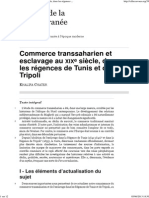 Commerce Transsaharien Et Esclavage Au Xixe Siècle, Dans Les Régences de Tunis Et de Tripoli PDF