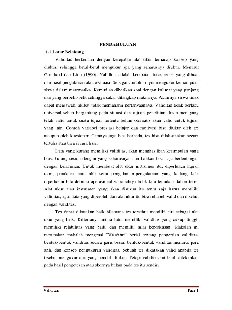 Makalah Validitas