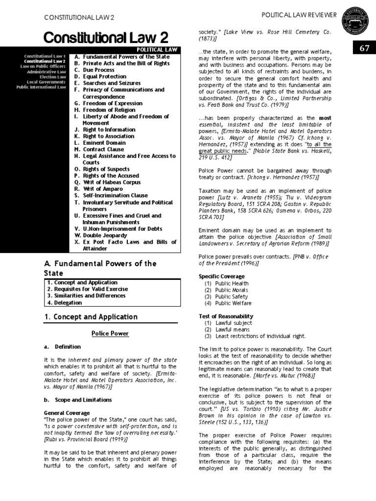 Constitutional Law 2 | PDF | Due Process Clause | Eminent Domain