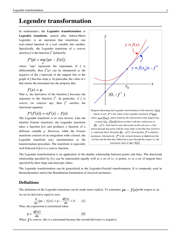 Legendre Transformation in Thermodynamics | PDF | Derivative | Capacitor