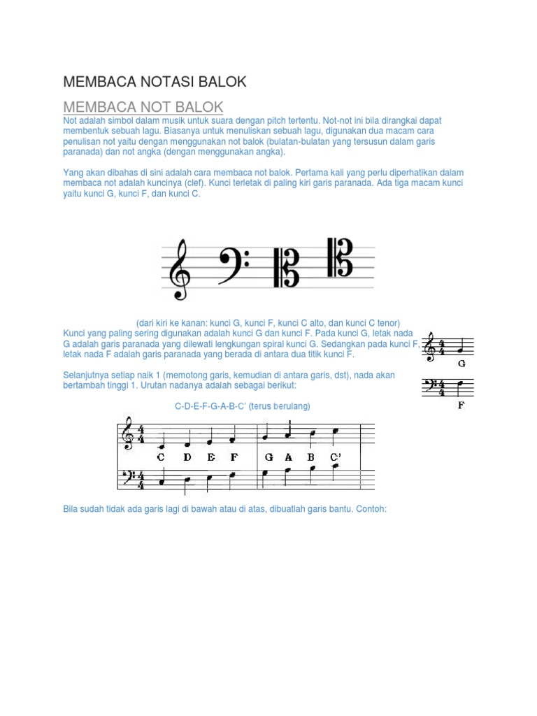 Contoh Soal Mengubah Not Angka Menjadi Not Balok Contoh