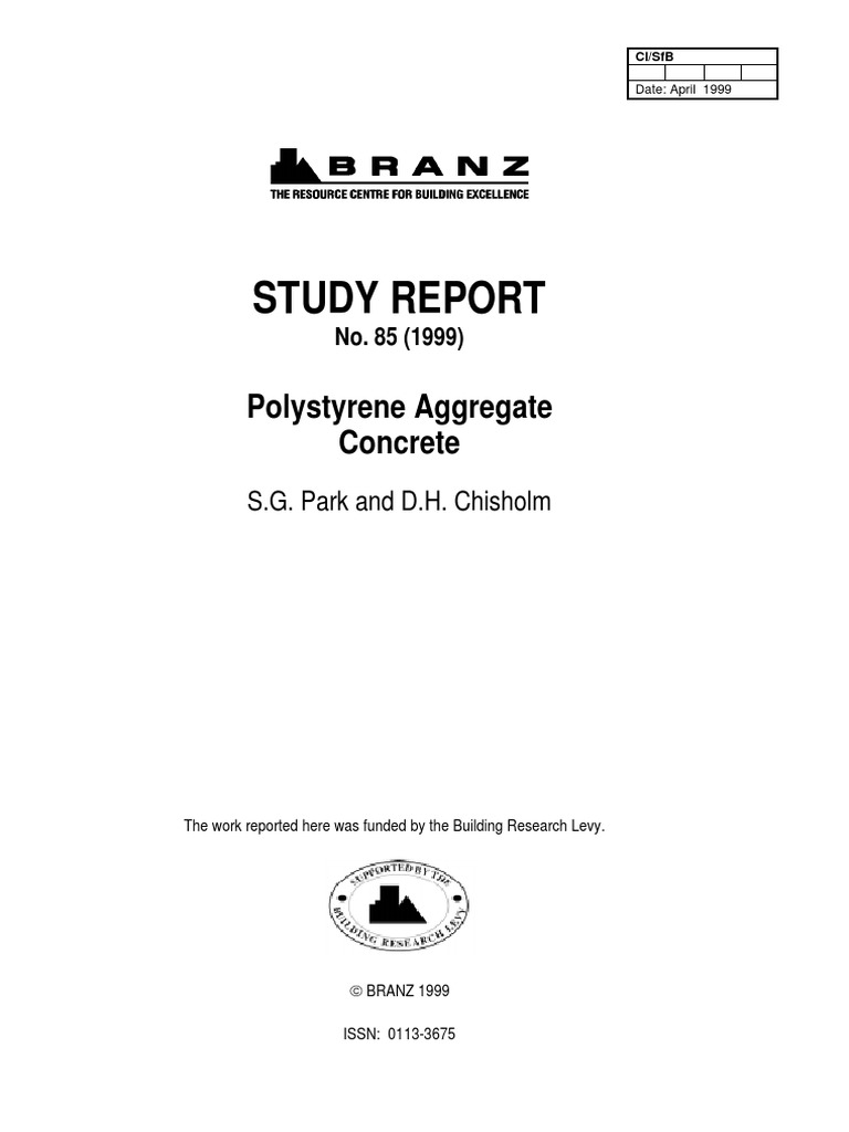 Polystyrene Aggregate Concrete PDF | PDF | Polystyrene | Density
