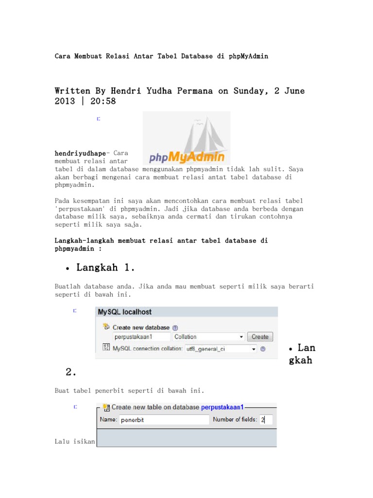 Relasi Tabel di phpMyAdmin: Panduan Lengkap | PDF | Metode & Bahan Ajar