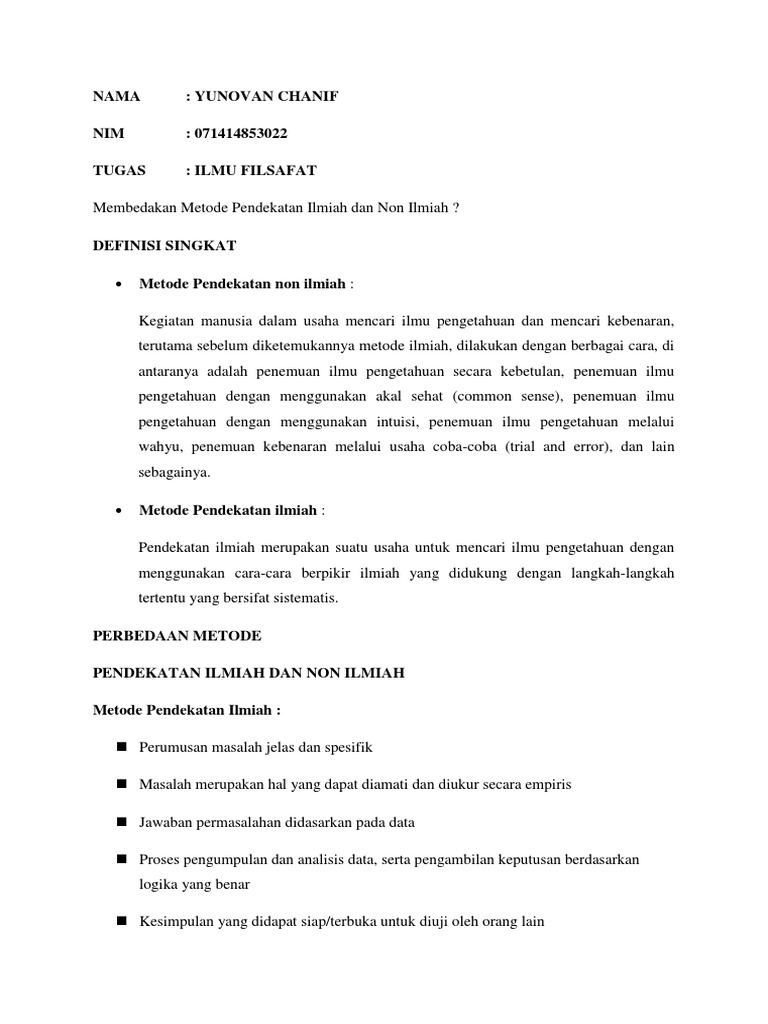 Metode Pendekatan Non Ilmiah Pdf