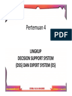 Pertemuan 4: Lingkup Decision Support System (DSS) Dan Expert System (Es)