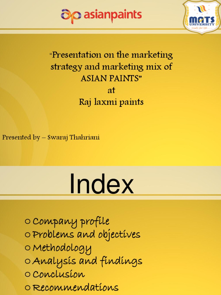 Asian Paints Marketing Strategy Overview | PDF | Brand | Supply Chain