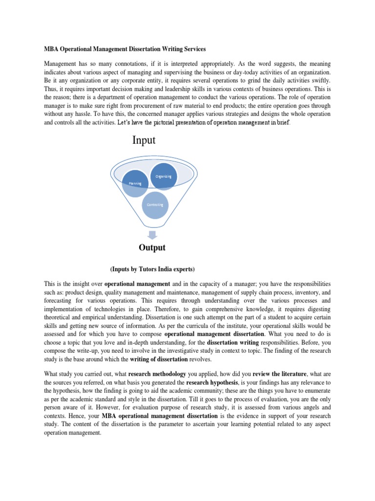 operation management thesis title