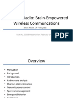 Cognitive Radio: Brain-Empowered Wireless Communcations: Matt Yu, EE360 Presentation, February 15 2012