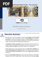 FDI in Multi Brand Retail Trade - The Journey, September 2012