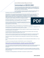 Communique On ISO CD 45001 PDF