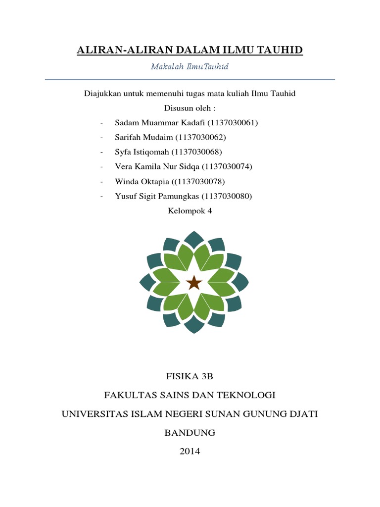 Makalah Aliran Aliran Ilmu Tauhid