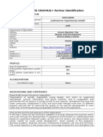 PROGRAMME ERASMUS+ Partner Identification