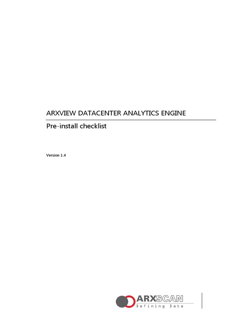 Arxview Preinstall Checklist Pdf Port Computer Networking V Mware