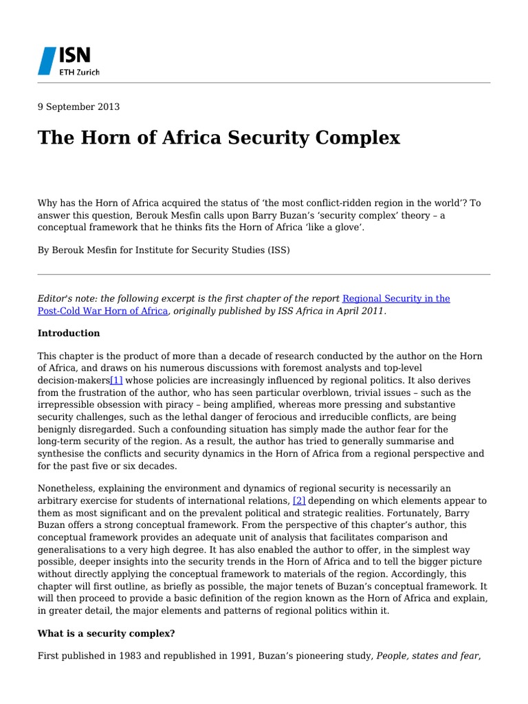 The Horn of Africa Security Complex | PDF | Ethiopia | Sudan
