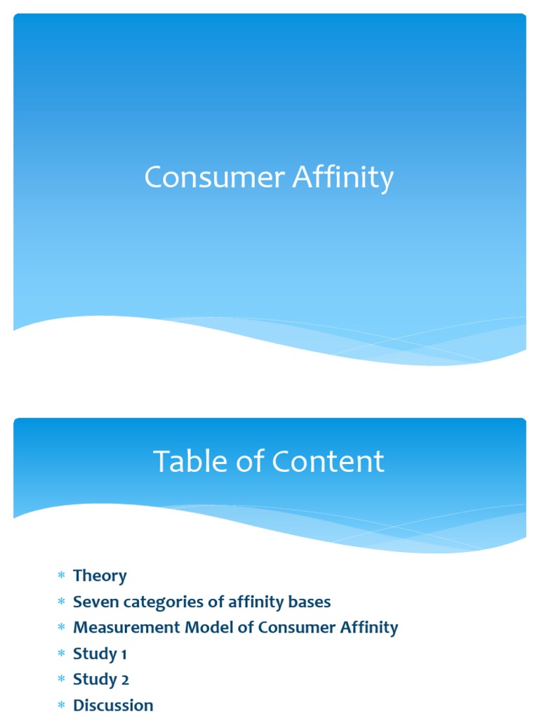 Consumer Affinity Attitude Psychology The United States