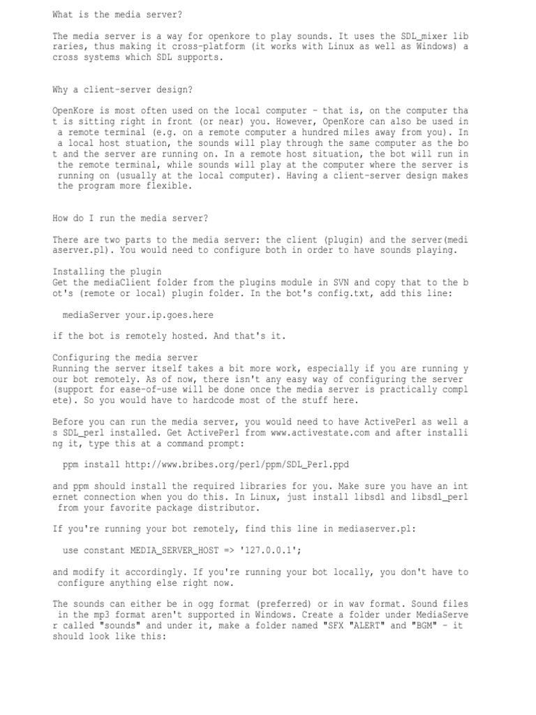 How To Run The Media Server | PDF | Server (Computing) | Client–Server ...