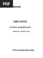 ORGANON DE HAHNEMAN PORTUGUÊS - RESUMO