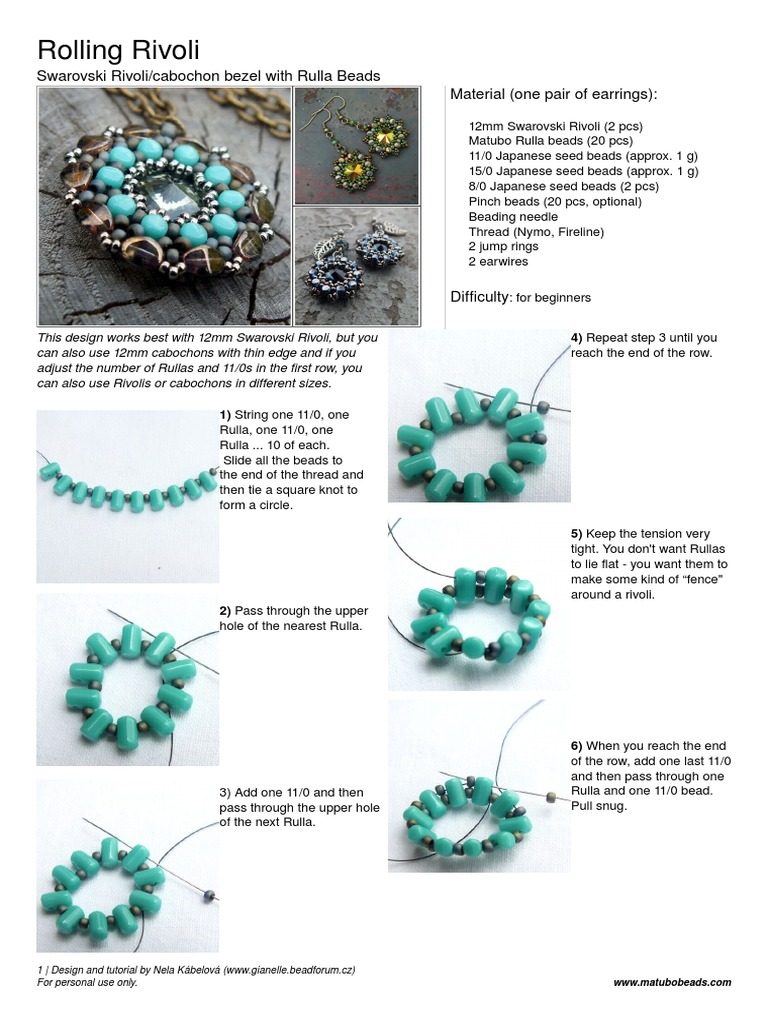 Rolling Rivoli Earrings: A Tutorial for Creating Swarovski Rivoli Bezel ...