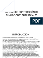 Método de Contrucción de Fundaciones Superfciales