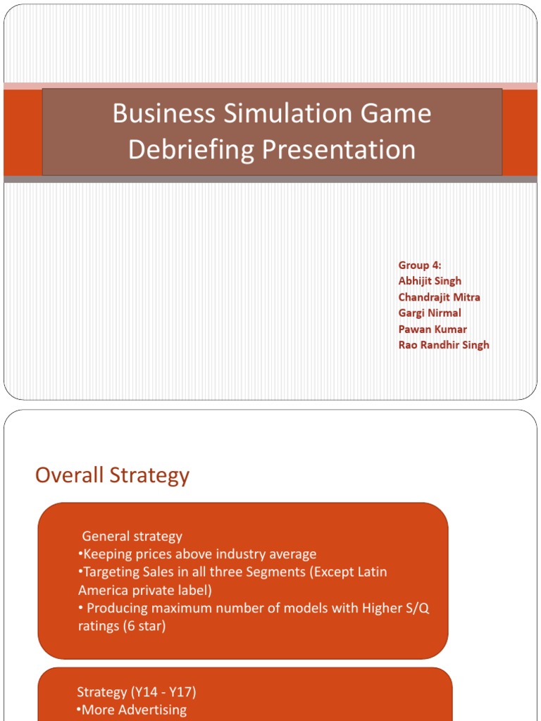 Business Simulation Game Strategy Insights | PDF