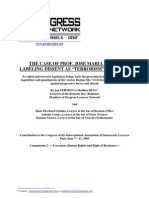 The Case of Prof. Jose Maria Sison Labeling Dissent As Terrorism by The Eu by Progress Lawyers Network