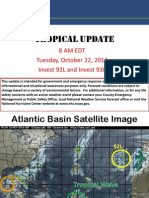 Tropical Update: 8 Am Edt Tuesday, October 22, 2014 Invest 92L and Invest 93L