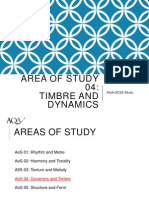 Areas of Study Timbre and Dynamics
